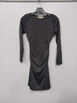 Women’s Michael Kors Sparkle Ruched Long Sleeve Mini Dress Sz XXS