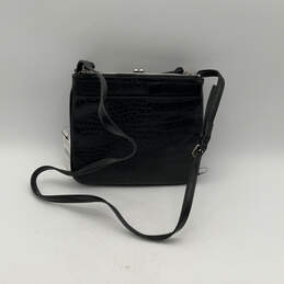 NWT Womens Black Pockets Adjustable Strap Studs Kiss Lock Crossbody Bag alternative image