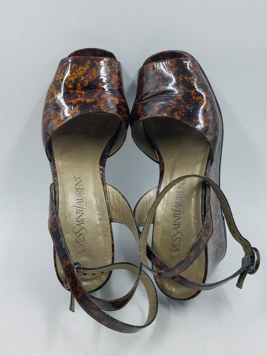 Authentic YSL Tortoise Wedge Sandal W 7M image number 6