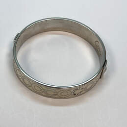 Designer Coach Silver-Tone Monogram Rhinestone Fashionable Bangle Bracelet alternative image
