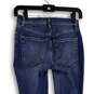 Womens Blue Denim Medium Wash Distressed Raw Hem Skinny Leg Jeans Size 24 image number 4