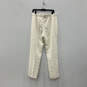 Womens White Flat Front Straight Leg Regular Fit Cropped Pants Size 12 image number 2