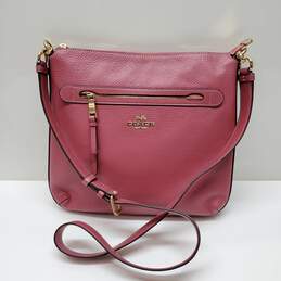 Coach Mae File Blush Pink Leather Crossbody Bag Zip-Top Style E1957-F34823
