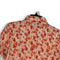 Womens White Orange Floral Long Sleeve Pockets Button-Up Shirt Size M image number 4