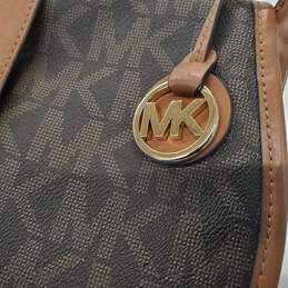 Michael Kors Jamie Brown Leather Trim Coated Canvas Saddle Bag alternative image