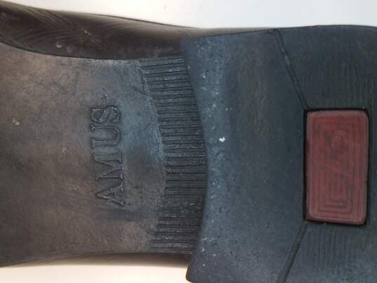 AMUS Men's Burgundy Leather Dress Shoes image number 7