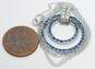 14K White Gold 0.08 CTTW Diamond Sapphire Concentric Circle Pendant Necklace 5.7g image number 6
