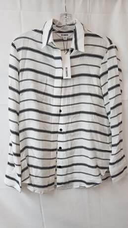 BB Dakota White and Black Striped Button Long Sleeve Shirt Size XS