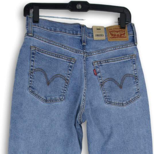 NWT Womens Blue Denim Medium Wash Wedgie Straight Leg Jeans Size 28x28 image number 4