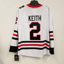 NWT Mens White Chicago Blackhawks Duncan Keith #2 Hockey NHL Jersey Size S