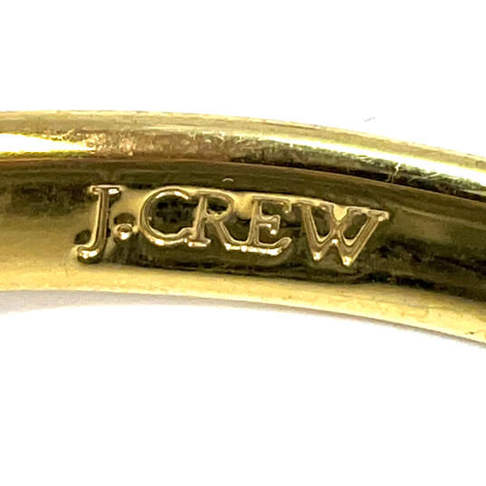 Designer J. Crew Gold-Tone Black Enamel Round Shape Bangle Bracelet image number 4