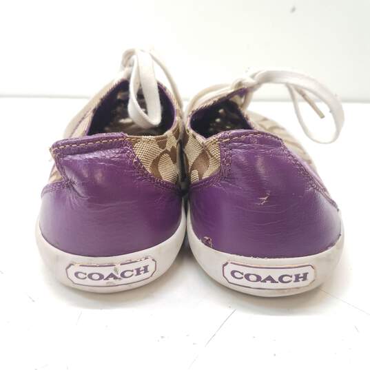 COACH Lesley Signature Print Canvas Sneakers Women's Size 8 B image number 4