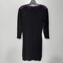 French Connection Amethyst/Charcoal/Black Block Knit LS Dress Size 8 NWT alternative image