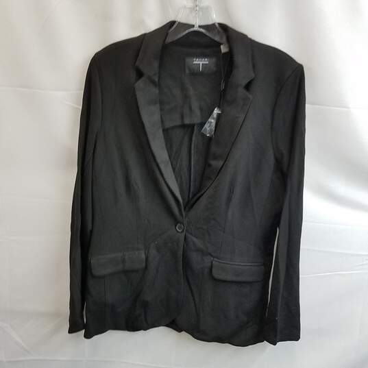 Tahari Women's Black Wool Blend One Button Blazer Size M image number 1