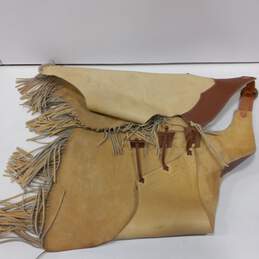 Vintage Zapata Ranch Tan Leather Equestrian Chaps alternative image