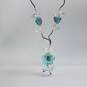 Sterling Silver Glass Beaded Necklace 43.9g image number 1