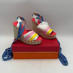 NIB Kate Spade Womens Multicolor Wedge High Heel Espadrille Sandals Size 5.5