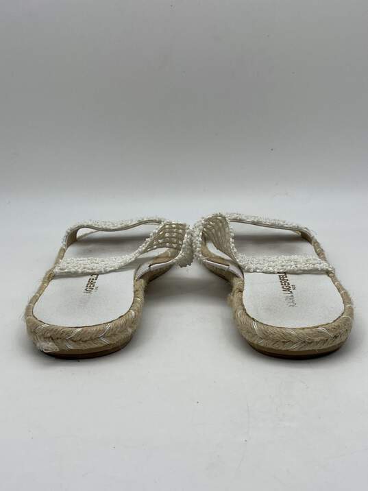 Authentic Womens Nita White Espadrille Open Toe Flat Slide Sandals Size 6M image number 4