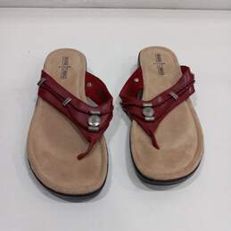 Minnetonka Women's Red Leather Sandals Size 9 alternative image