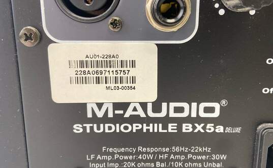 M-Audio Studiophile BX5a Deluxe Speaker-SOLD AS IS, NO POWER CABLE image number 5