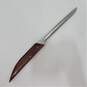 Vtg ROBESON Shur-Edge Frozen Heat Carving Knife Fork Set W/Wood Holder image number 5