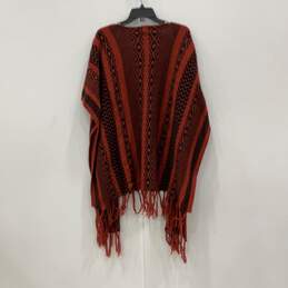 L.A. Hearts Womens Red Black Knitted Fringe Multifunctional Wrap Shawl One Size alternative image