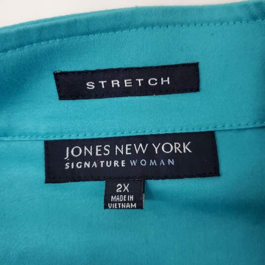 NWT Jones New York WM's Signature Turquoise Jacket Size 2X image number 3