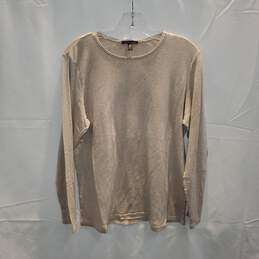 Eileen Fisher Organic Cotton Blend Long Sleeve Pullover Shirt Size L