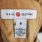 Real Clothes Women Brown Suede Jacket Sz 8 image number 3