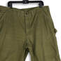 Mens Green Flat Front Slash Pocket Straight Leg Carpenter Pants Size 42/32 image number 3