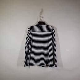 Womens Striped Long Sleeve Quarter Zip Pullover Sweater Size Large alternative image