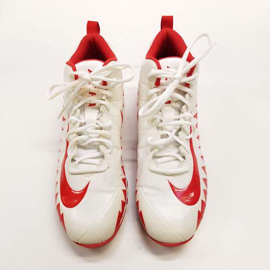Nike Alpha Menace Pro Mid Cleats White Red 9.5 image number 5