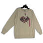 NWT Womens Ivory Graphic Crew Neck Long Sleeve Pullover Sweatshirt Size S image number 1