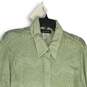 NWT Amyjess Womens Green Fringe Long Sleeve Collared Button-Up Shirt Size Large image number 3