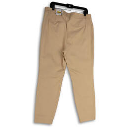 NWT Womens Beige Regular Fit Pockets Flat Front Stretch Chino Pants Size 16 alternative image