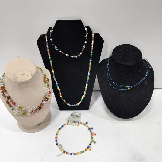 Bundle of Assorted Colorful Beaded Fashion Costume Jewelry image number 1