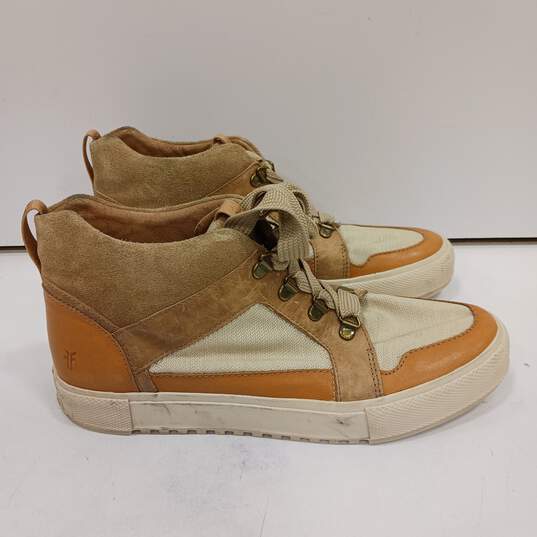 Frye Women's Tan Leather & Canvas Sneakers Size 9.5 image number 3