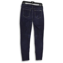 Womens Blue Denim Dark Wash Pockets Slightly Curvy Skinny Leg Jeans Size 4 alternative image