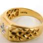 10K Two Tone Yellow & White Gold Cross Religious Chunky Statement Textured Ring 5.2g image number 5