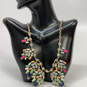 Designer J Crew Gold-Tone Rhinestones Multicolor Crystal Statement Necklace image number 1