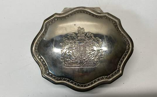 Vintage British Royal Crest Silver Plate Velvet Lined Vanity/Jewelry Box image number 6