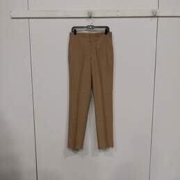NWT Mens Tan Flat Front Pockets Straight Leg Casual Chino Pants Size 32