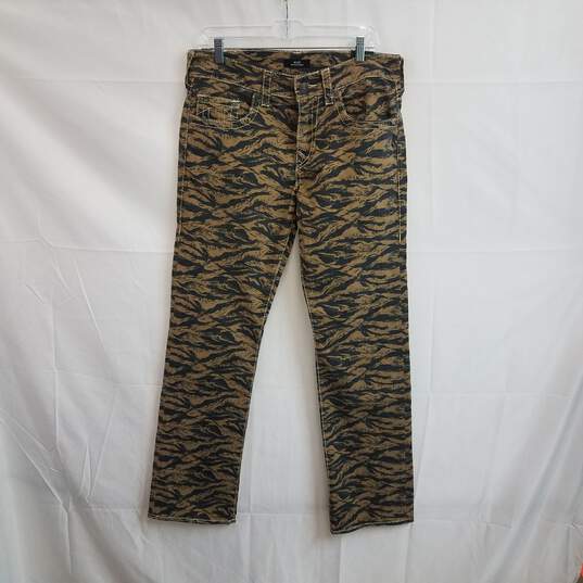 True Religion Ricky Relaxed Cotton Tiger Camo Straight Jeans WM Size 32 NWT image number 1