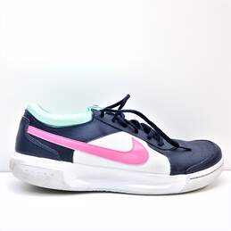 Nike Court Zoom Lite 3 Junior Tennis Shoe - Obsidian/Hyper Pink/Green Size (12)