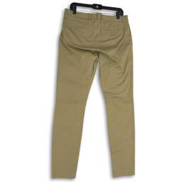 Mens Khaki Flat Front Slash Pocket Skinny Leg Chino Pants Size 32X34 alternative image