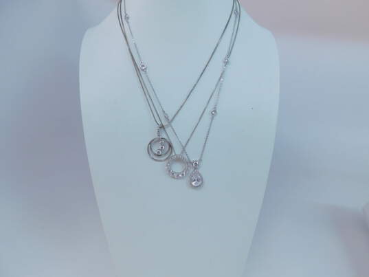 Sterling Silver Contemporary CZ Necklaces 17.5g image number 1