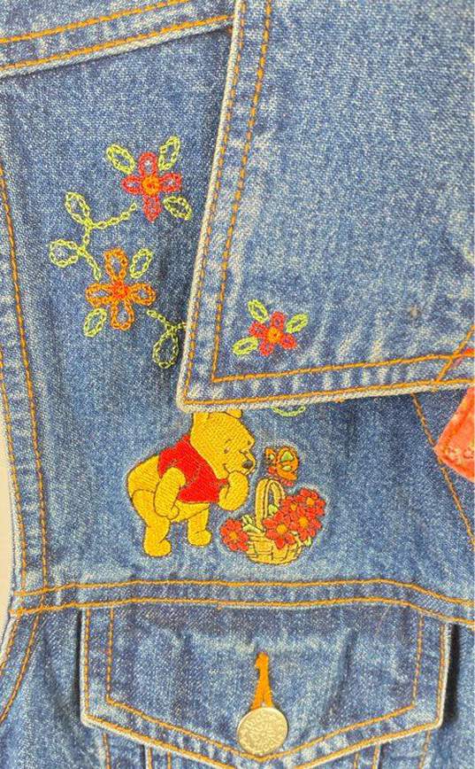 Disney Blue Vintage Pooh Denim Patch Vest - Size Large image number 6