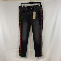Women's Charcoal Wash Levi's Embroidered 711 Skinny Ankle Jeans, Sz. 30 (10)