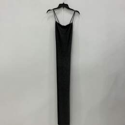 Womens Silver Shimmer Sleeveless Backless Spaghetti Strap Maxi Dress Size M