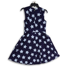 NWT Womens Blue Star Print Sleeveless V-Neck Fit & Flare Dress Size 2 alternative image
